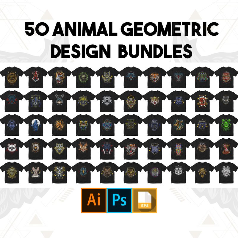 Download 50 Animal Geometric Design Bundles Buy T Shirt Designs