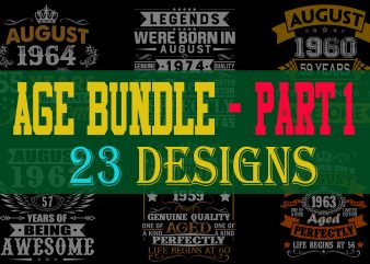 Special Birthday Age Bundle Psd File – PART 1 – 80% OFF – Editable 23 files, font and mockup print ready t shirt design