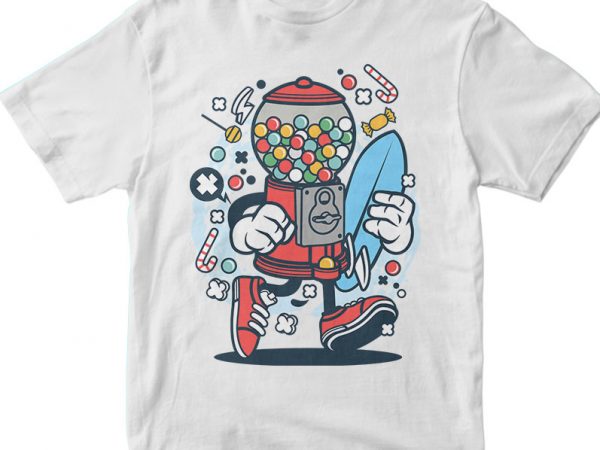 Candy Machine Surfer print ready shirt design - Buy t-shirt designs