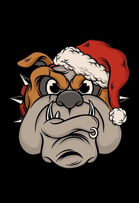 christmas bulldog t shirt