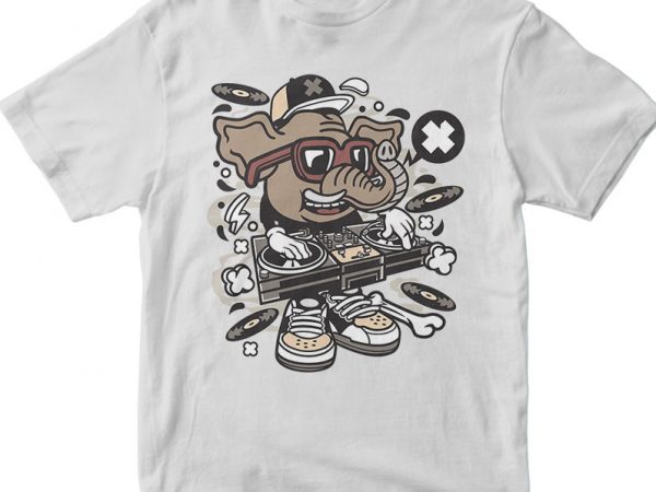 Dj Elephant design for t shirt - Buy t-shirt designs