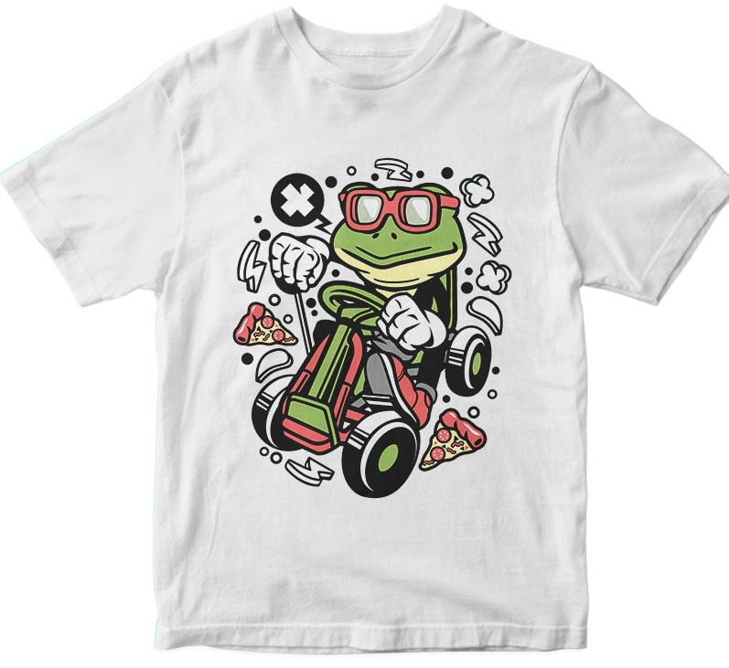 Frog Gokart Racer t shirt design png - Buy t-shirt designs