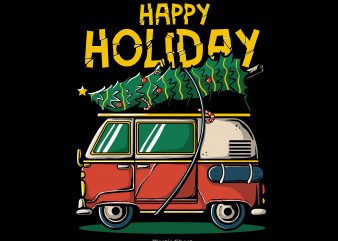 Happy Holiday graphic t-shirt design