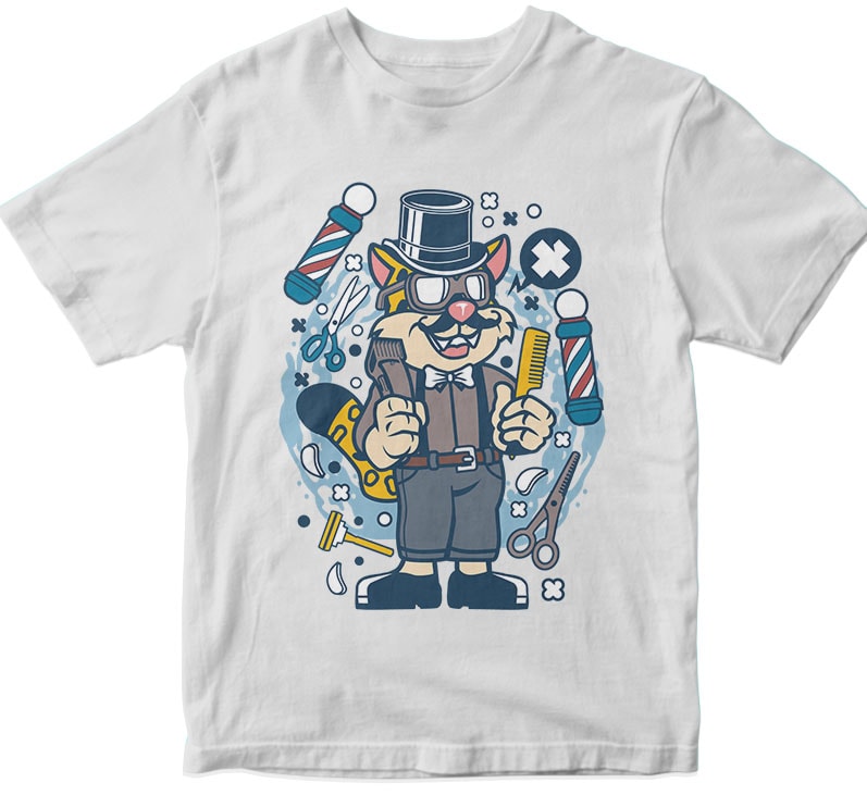 Hipster Barber Leopard design for t shirt - Buy t-shirt designs