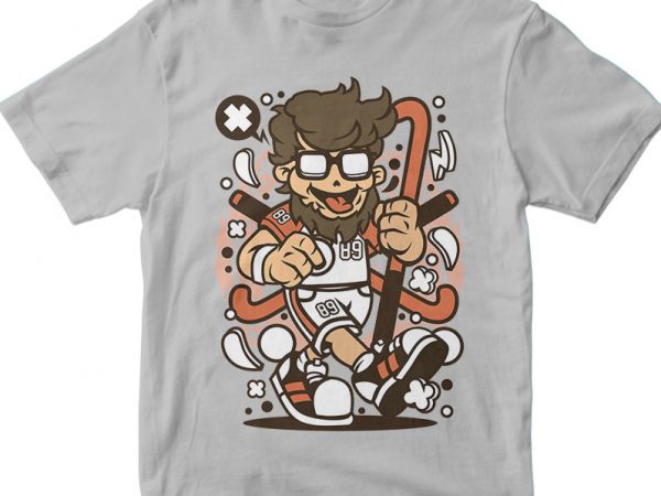 Hipster Field Hockey commercial use t-shirt design - Buy t-shirt designs
