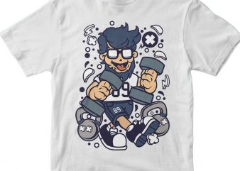 Hipster Fitness tshirt design vector