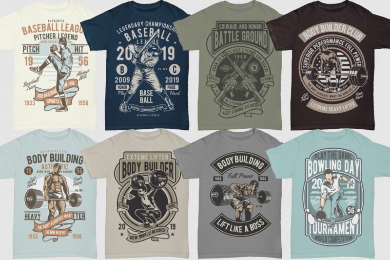 100 Retro Vintage T-Shirt Designs By CJR Designs