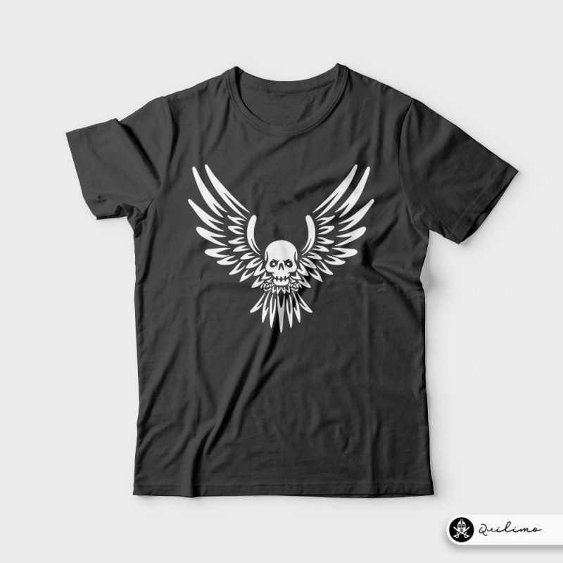 Flying Skull tshirt design for merch by amazon