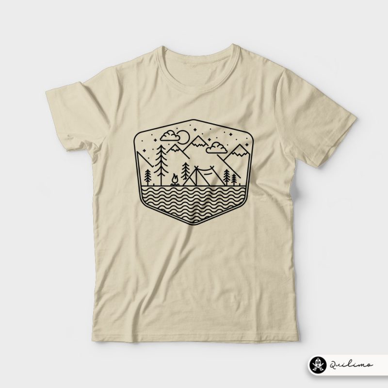 Camping Line t-shirt designs for merch by amazon