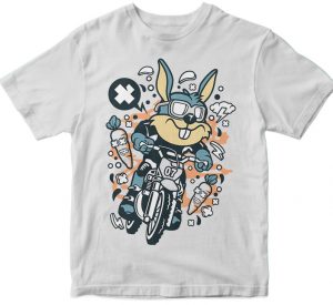 Rabbit Motocross Rider graphic t-shirt design - Buy t-shirt designs