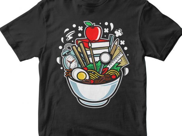 Ramen school tshirt design for sale