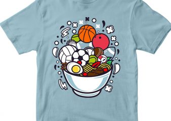 Ramen Sports print ready vector t shirt design