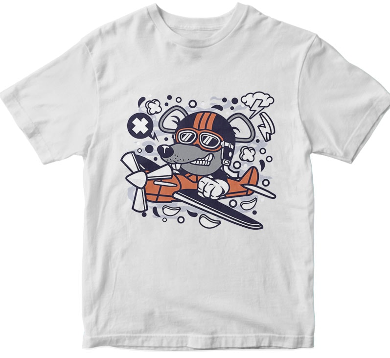 Rat Pilot vector t shirt design for download - Buy t-shirt designs