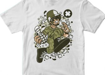 Soldier Running vector t-shirt design for commercial use