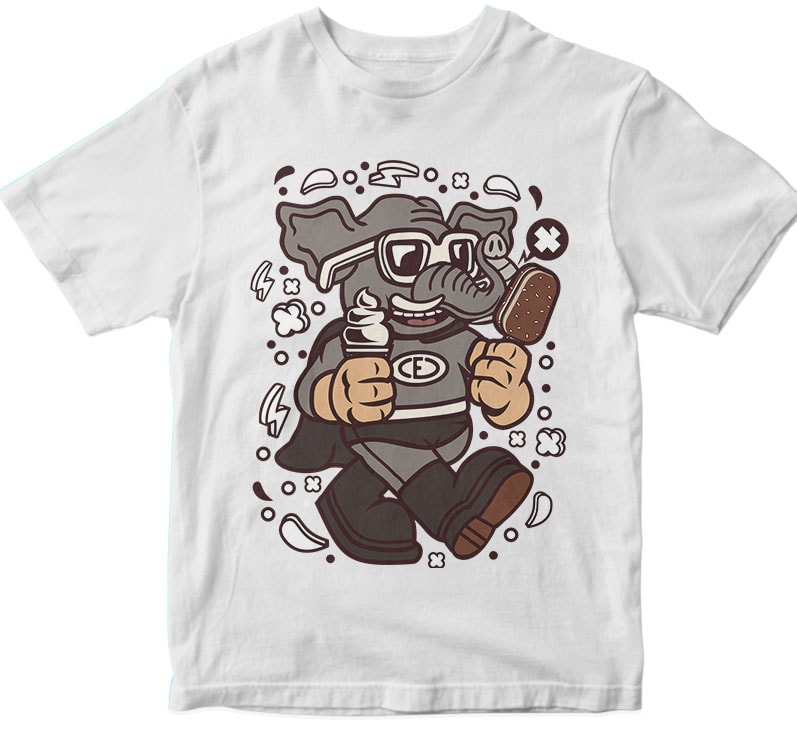 Superfat Elephant t shirt design for sale - Buy t-shirt designs