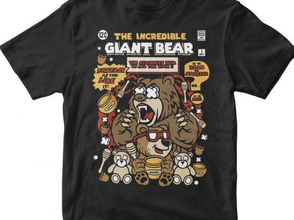 The incredible bear vector t-shirt design