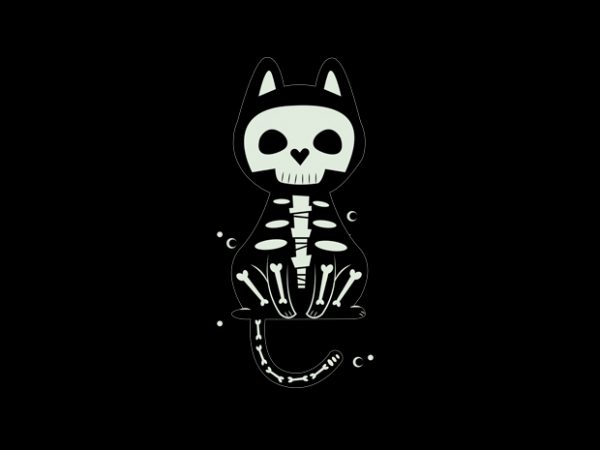 cat skull vector shirt design - Buy t-shirt designs