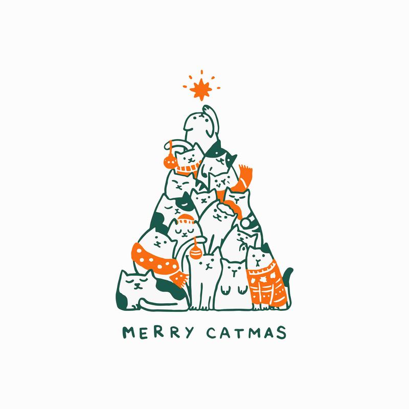 Download Merry Catmas Svg, Merry Catmas Funny Cats Christmas Tree ...