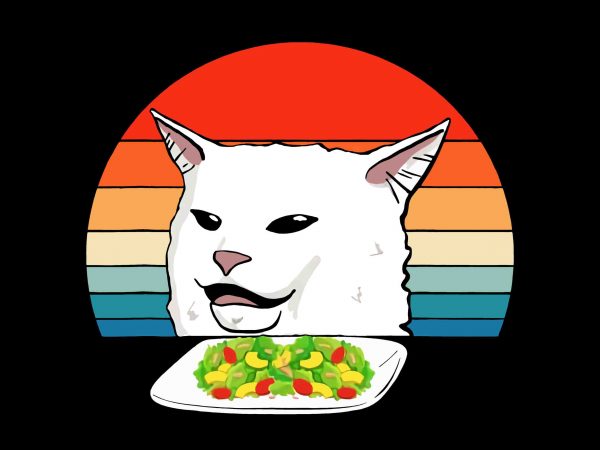 Download Angry Women Yelling At Confused Cat At Dinner Table Meme Png T Shirt Design Png Buy T Shirt Designs