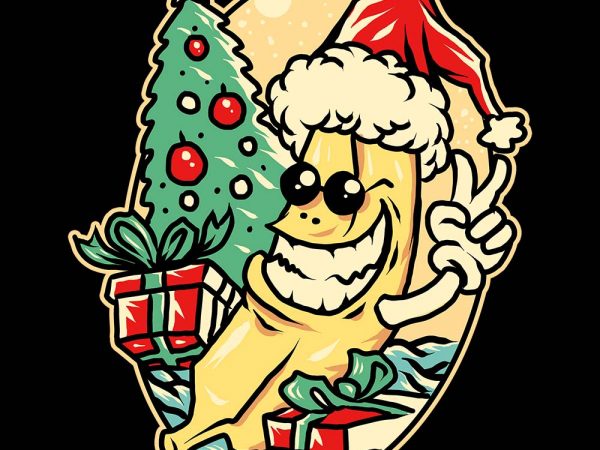 Banana christmas tshirt design