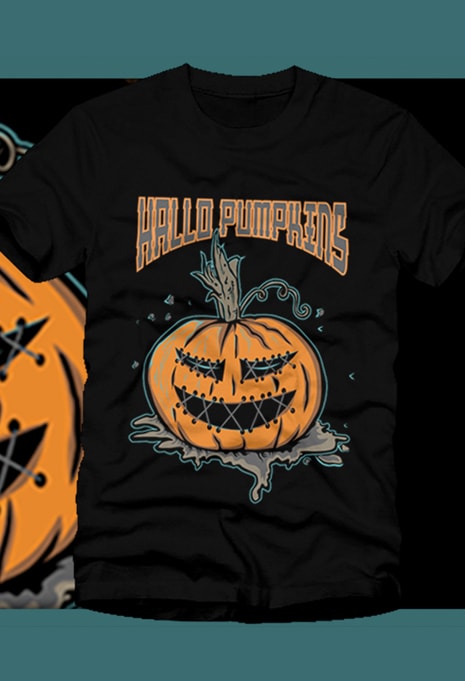 HALLO PUMPKINS T-SHIRT DESIGN t shirt designs for merch teespring and printful