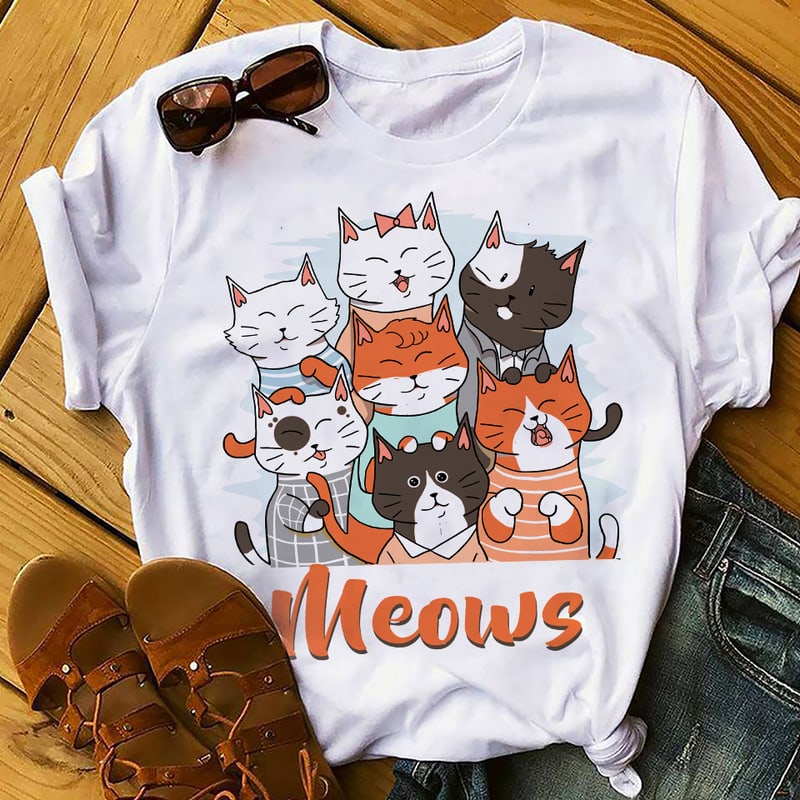 MEOWS t-shirt design png - Buy t-shirt designs