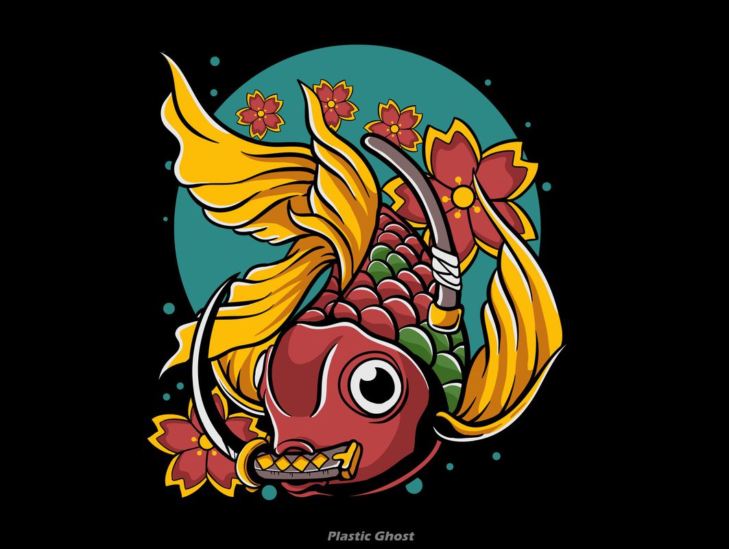 Japanese Goldfish Vector T Shirt Design For Download Buy T Shirt Designs