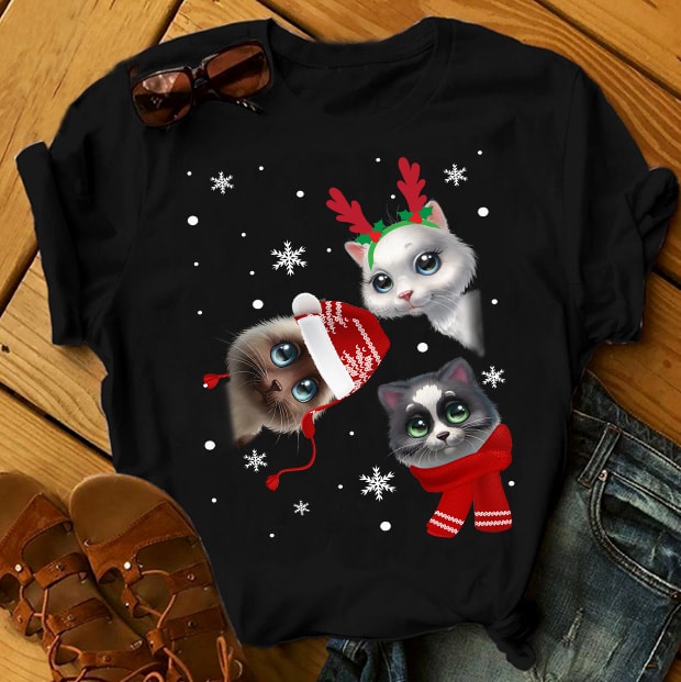 THREE CATS CHRISTMAS t shirt designs for teespring