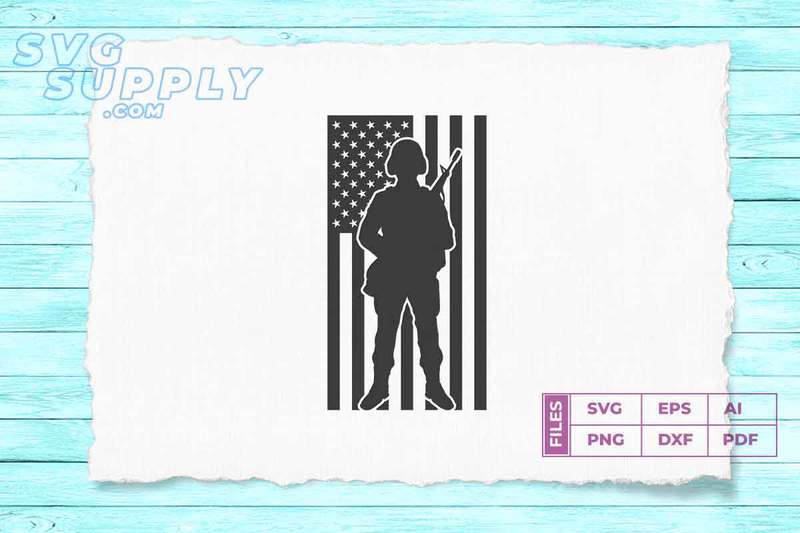 soldier silhouette png american flag t shirt template vector