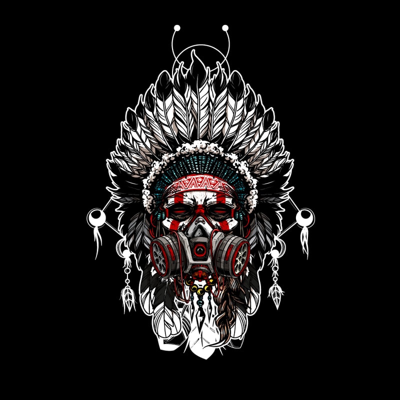 Male Indian Chief Culture T-shirt Design Vector Download