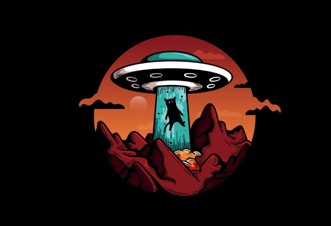 UFO Cat vector shirt design - Buy t-shirt designs