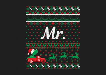 100% Pattern Mr. Family Ugly Christmas Sweater Design