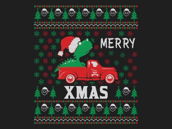 100% pattern ugly merry xmas sweater design