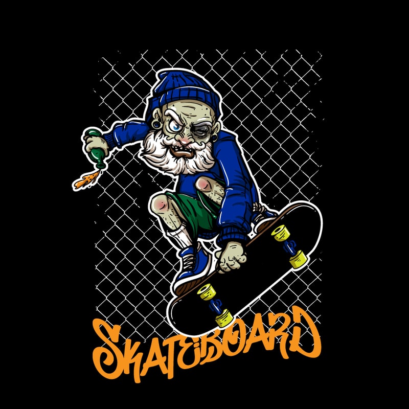Old Man Skateboard tshirt design for sale - Buy t-shirt designs