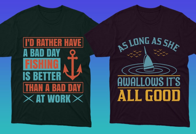 50 Editable Fishing T-shirt Designs Bundle - Buy t-shirt designs