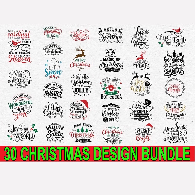 Download 30 christmas design bundle svg, png, dxf, eps, bundle ...