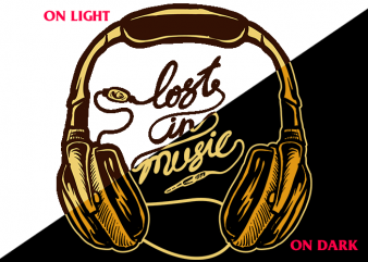 Lost In Music (on Dark and LightTees) design for t shirt