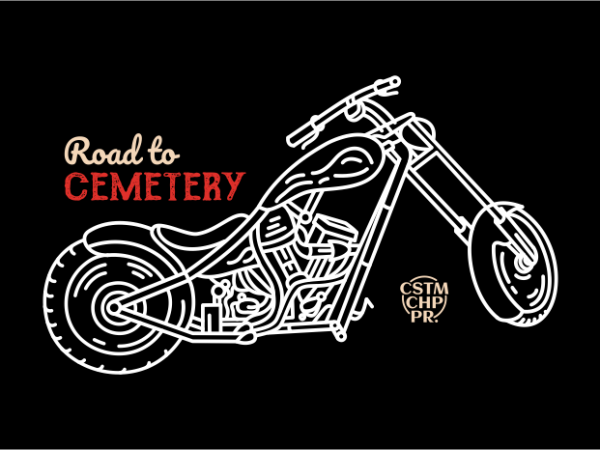 Road to cemetery vector t-shirt design