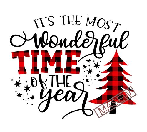 Its the most wonderful time of the year Svg Cuttable Buffalo Plaid Svg ...