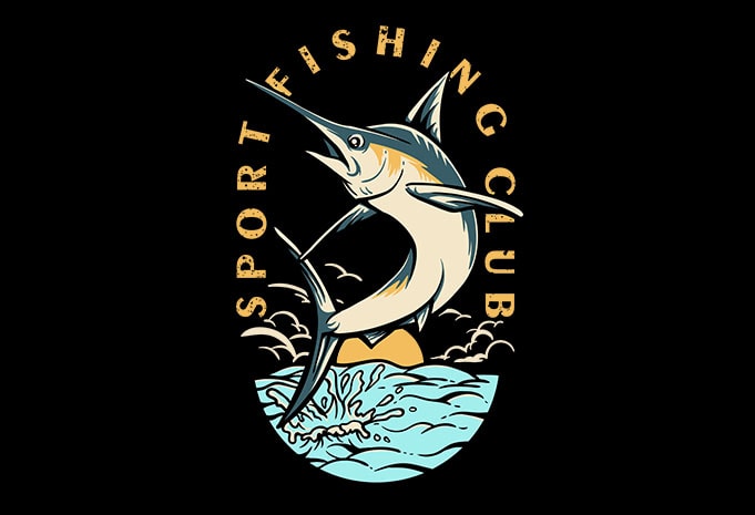 Sport Fishing Club Vector t-shirt design - Buy t-shirt designs