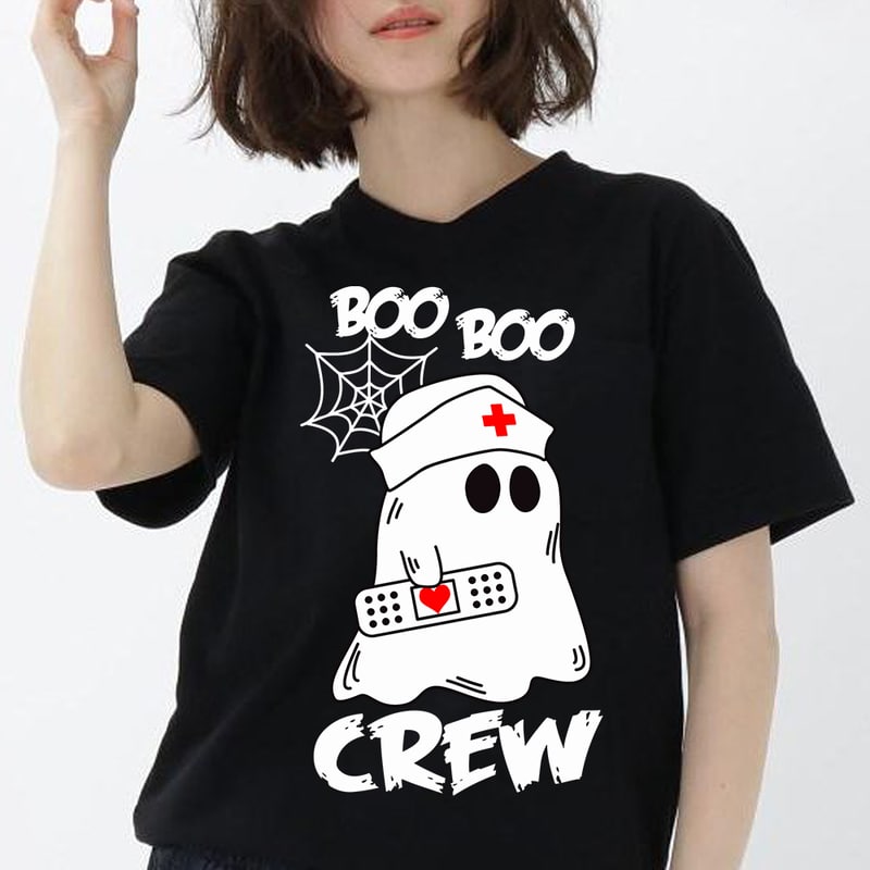 Download Boo Boo Crew Nurse Ghost Spider Web Funny Halloween SVG ...