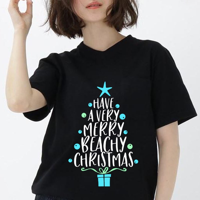 Have A Very Merry Beachy Christmas, Christmas, Christmas Tree, EPS DXF PNG SVG Digital Download tshirt-factory.com