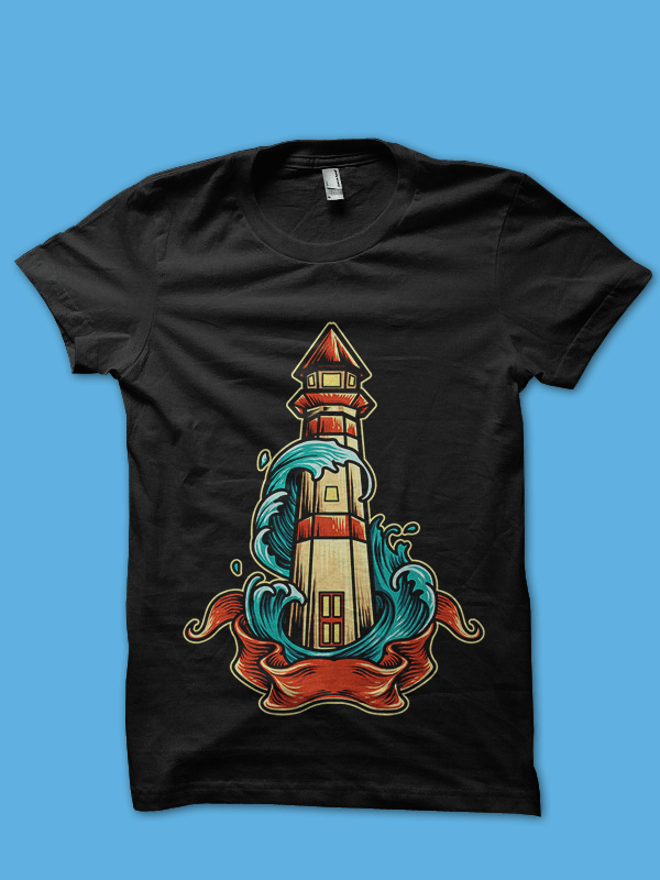 lighthouse tshirt design t-shirt designs for merch by amazon