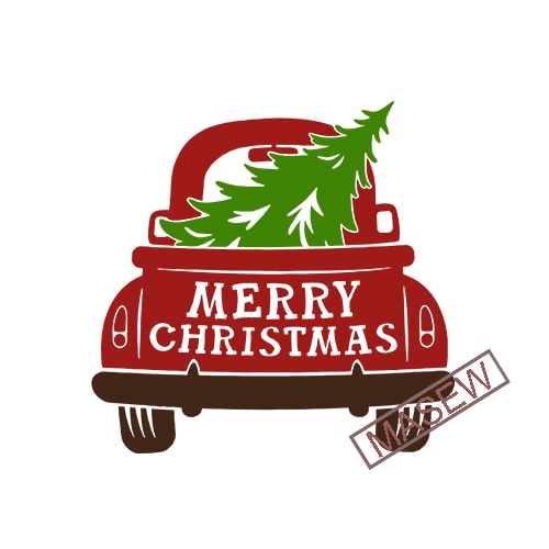 Farm Truck, Merry Christmas, Red Truck With Tree, SVG, Instant Download ...