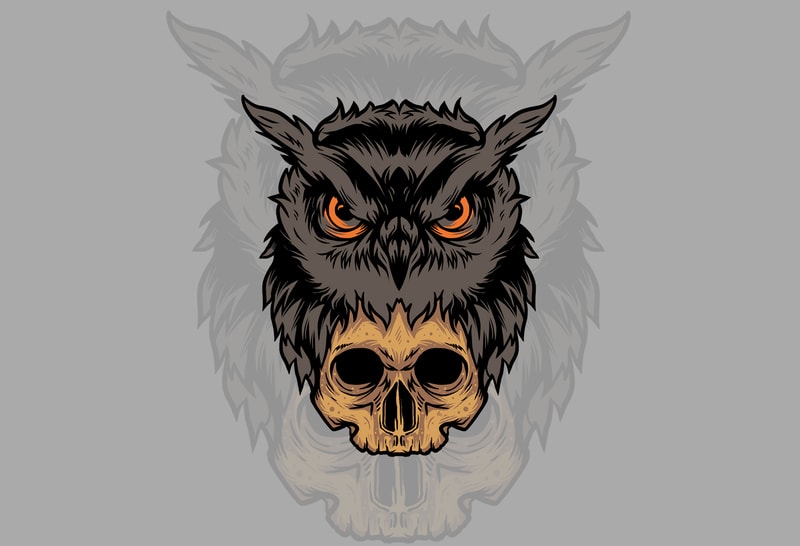 Philadelphia Eagles Hand Skull Gray and White T-Shirt - Owl