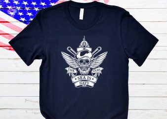 The sea is our navy t-shirt design