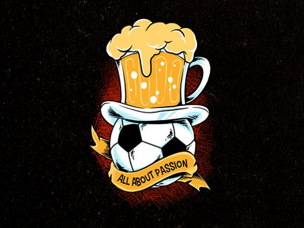 Ball and beer t-shirt design for commercial use