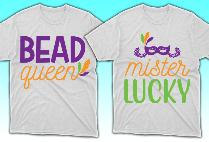 100 Print Ready Mardi Gras T-shirt Designs Bundle