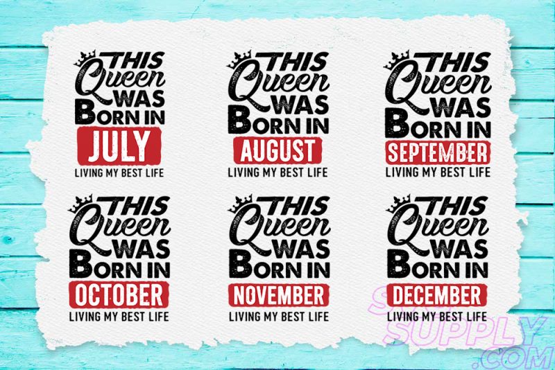 This Queen Are Born Svg Bundle Buy T Shirt Designs