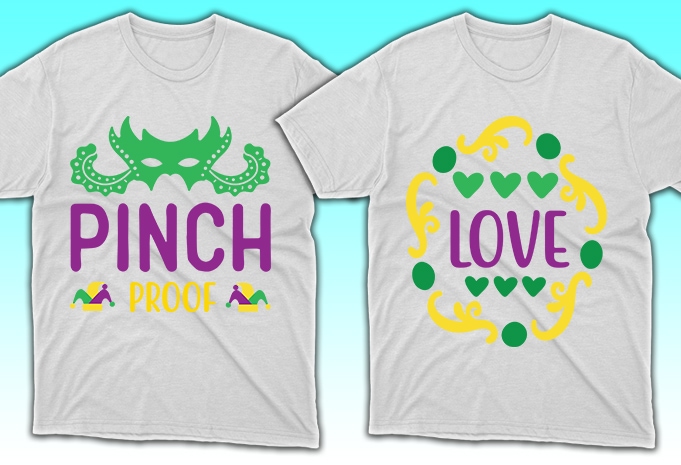 100 Print Ready Mardi Gras T-shirt Designs Bundle